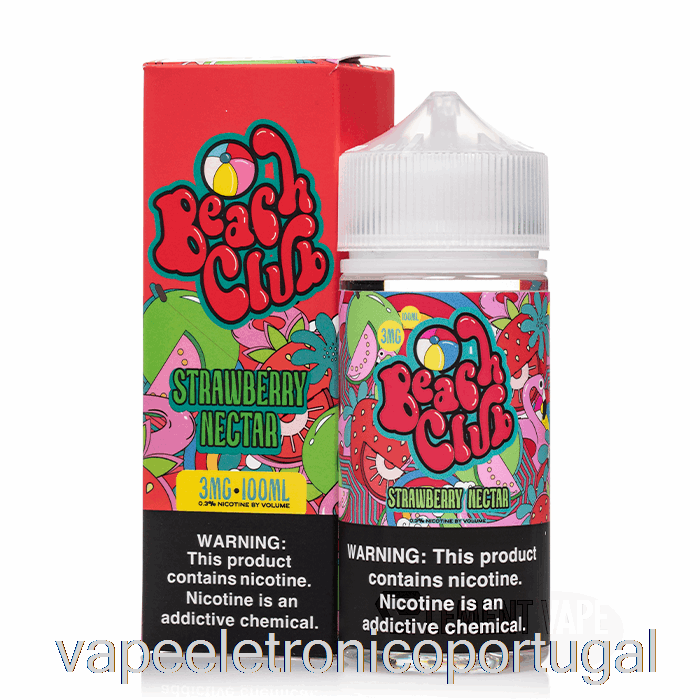 Vape Eletrônico Néctar De Morango - Beach Club - 100ml 3mg